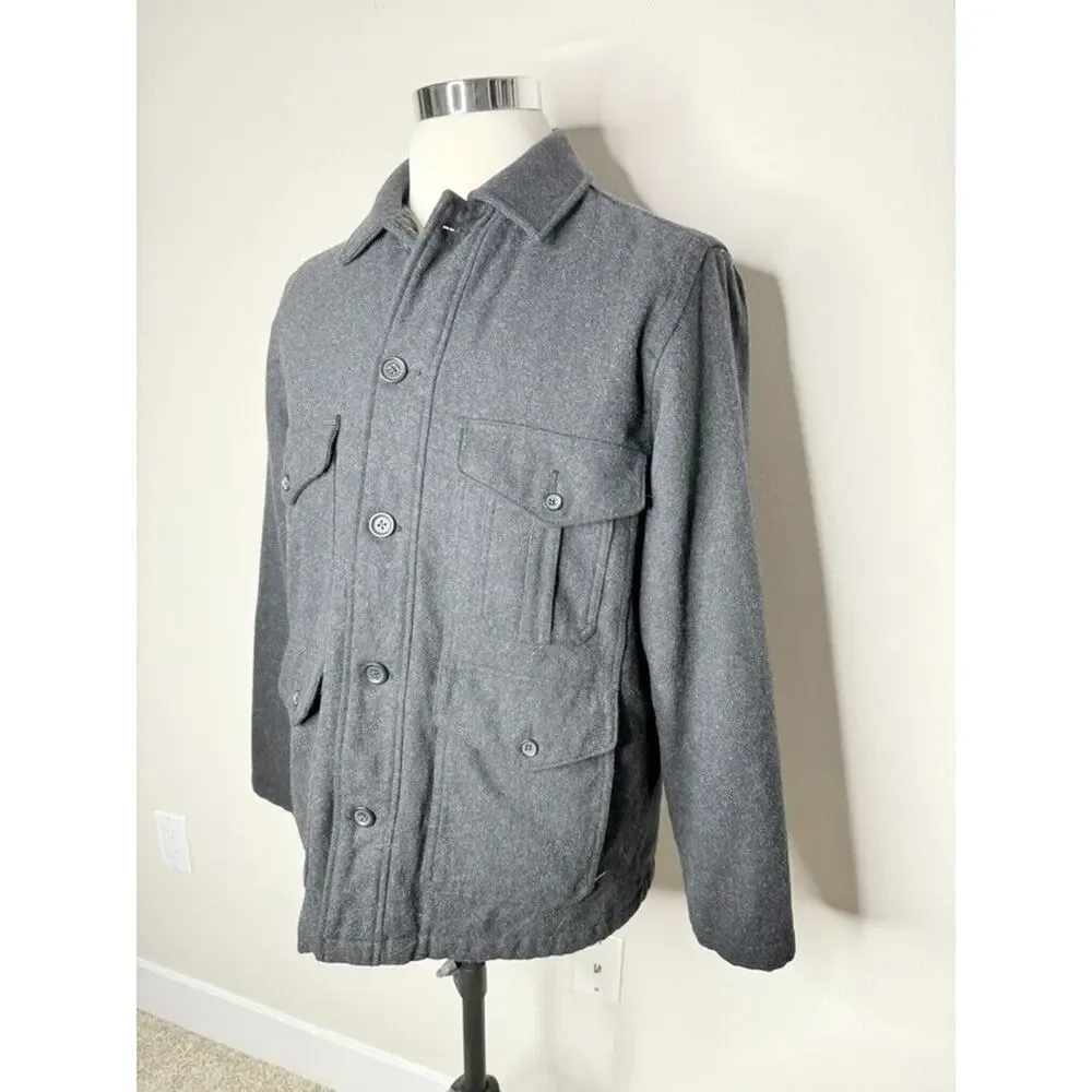 J. Crew University Wool Jacket Coat Charcoal Gray Men’s Size Large Outerwear